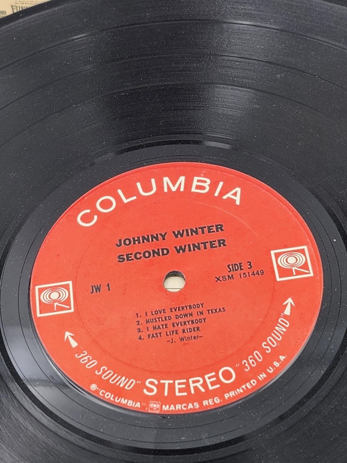 Johnny Winter Second Winter Vinyl LP Record Columbia KCS 9947 Stereo Blues Rock