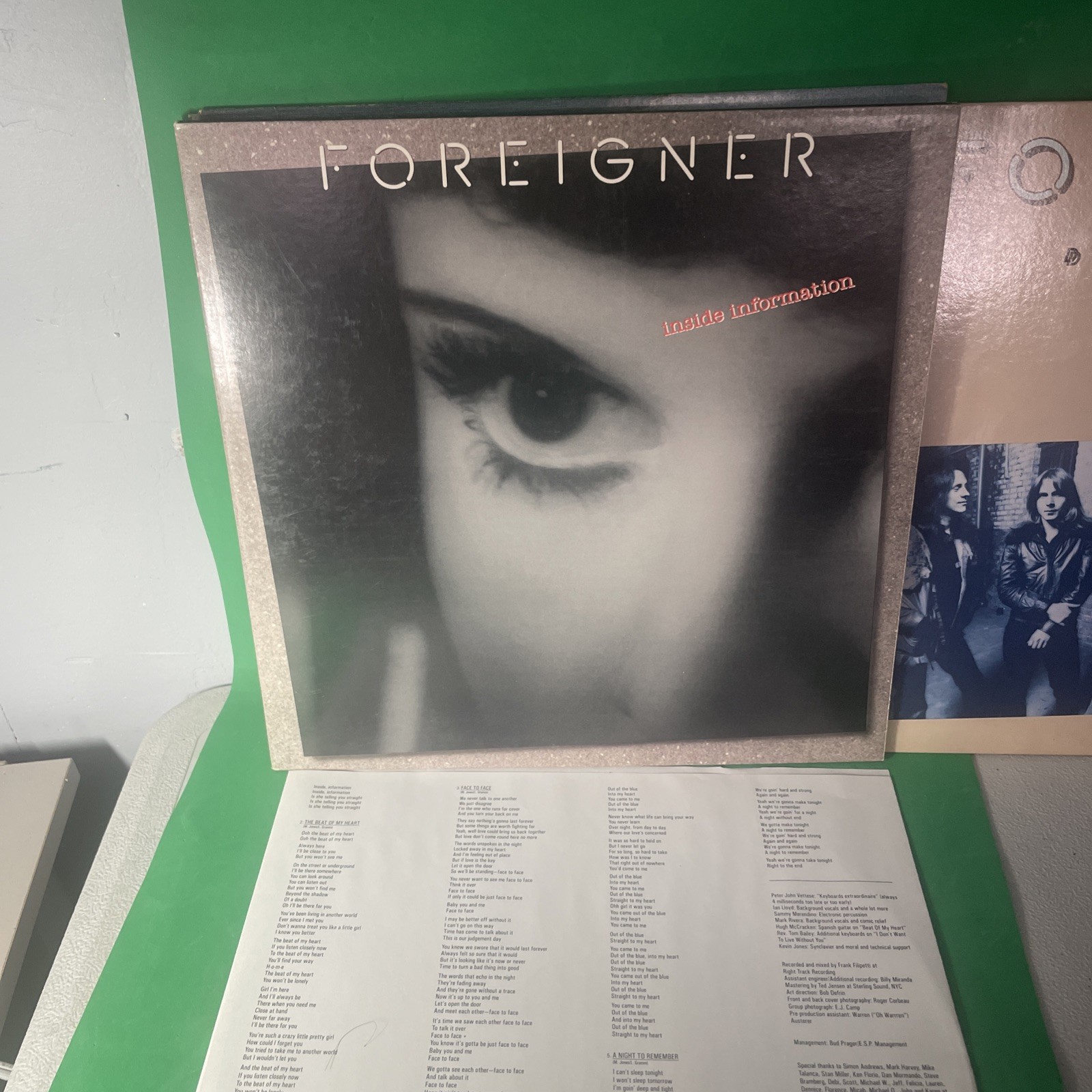 Foreigner Inside Information Vinyl LP. Near Mint Condition.