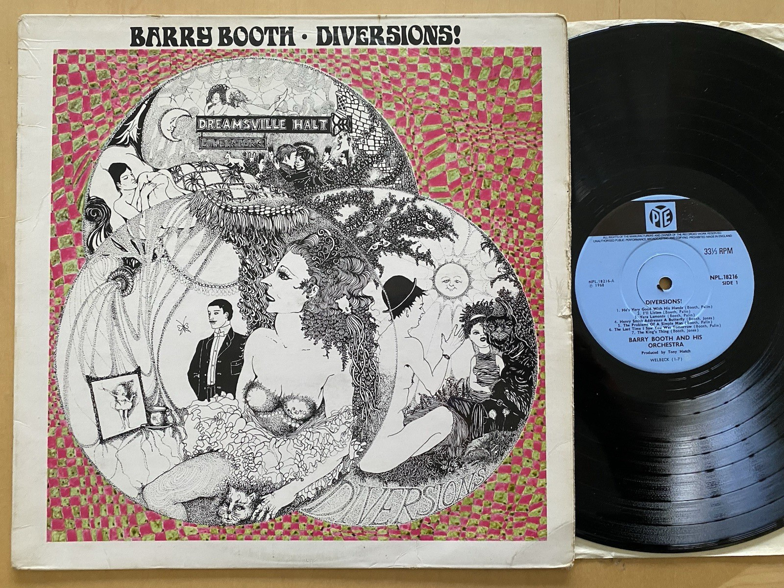 BARRY BOOTH DIVERSIONS! RARE 1968 UK MONO PYE BAROQUE POP PSYCH MONTY PYTHON VG+