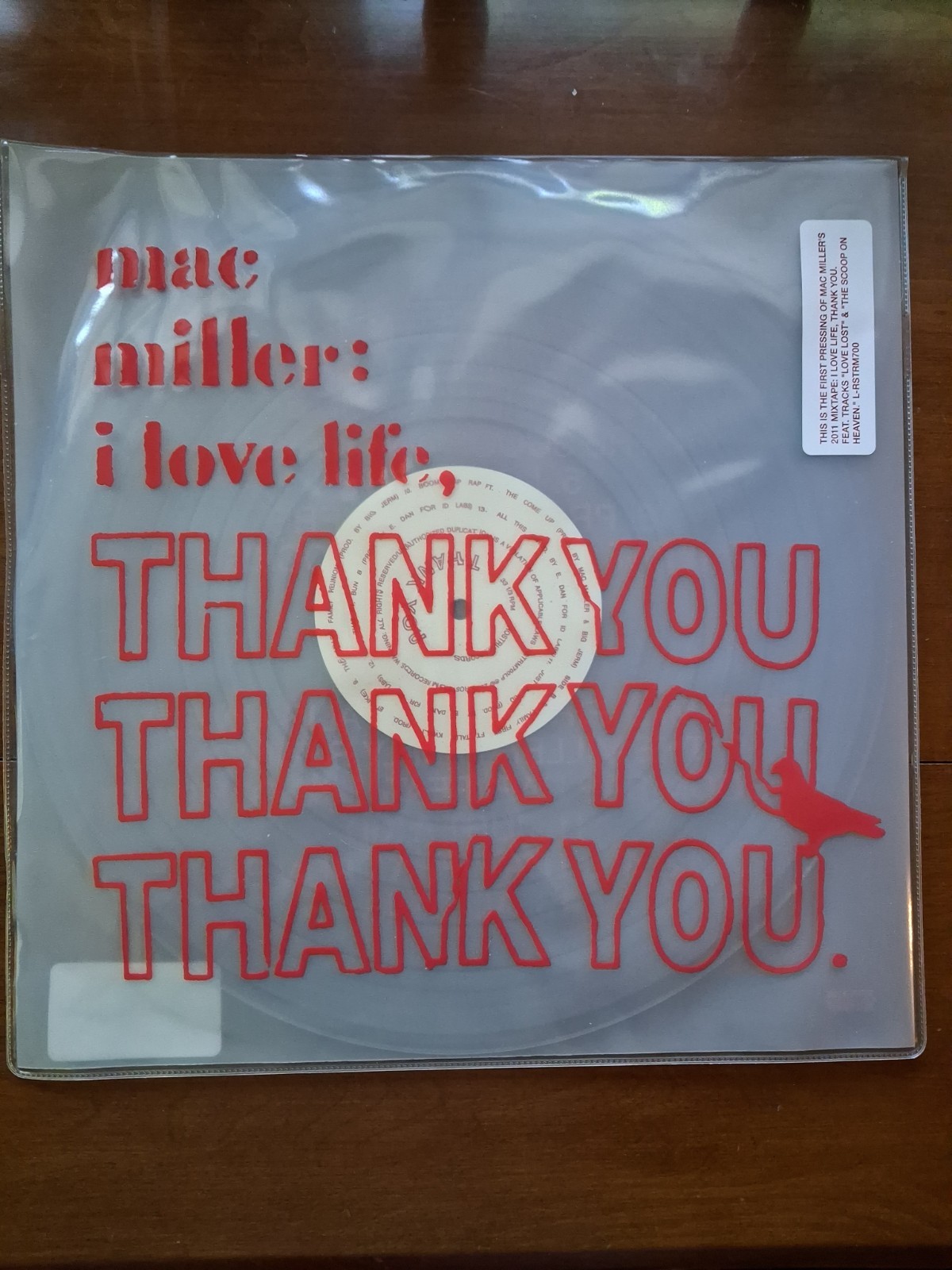Mac Miller i love life Clear Vinyl L-RSTRM700 FIRST PRESSING OF 2011 MIX TAPE