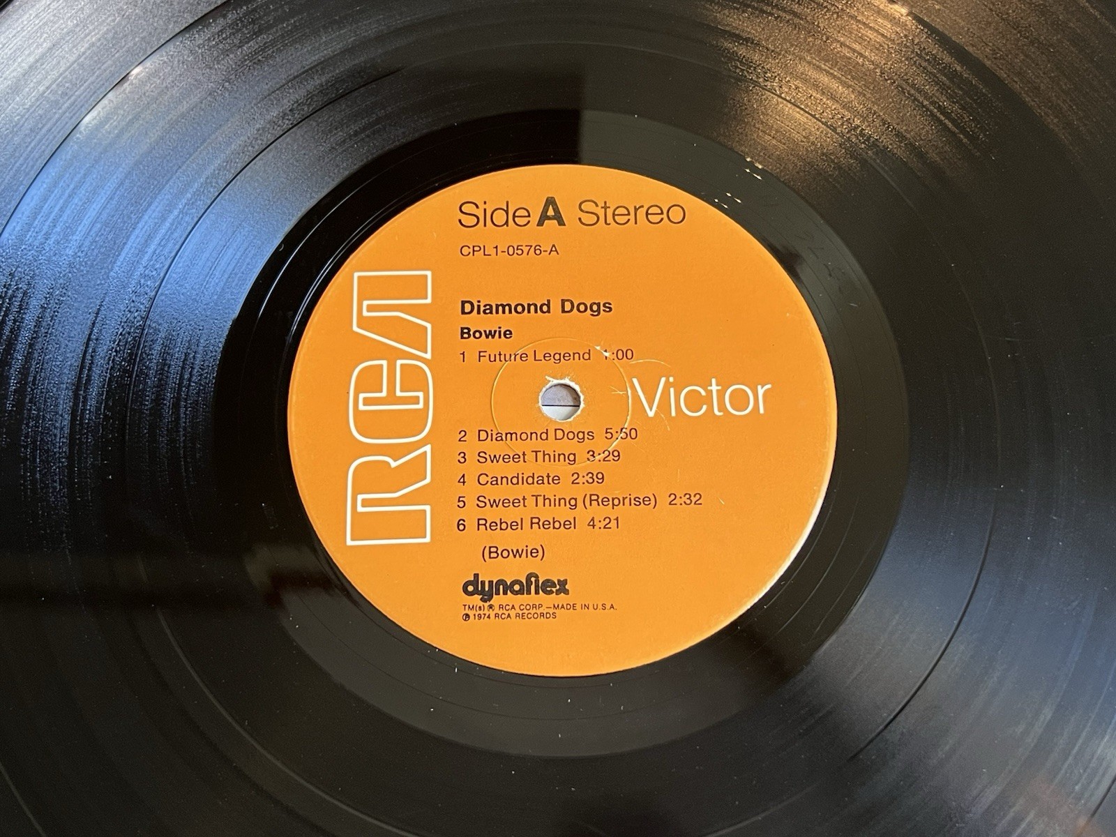 David Bowie Diamond Dogs Vinyl LP 1974 RCA CPL1-0576 Glam Rock Flexidisc
