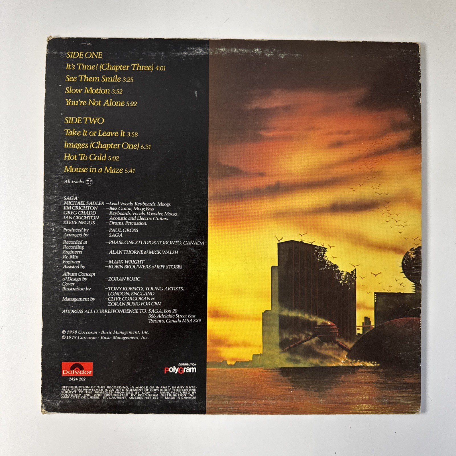 SAGA Images At Twilight Original CANADA Pressing LP from 1981 2424 202
