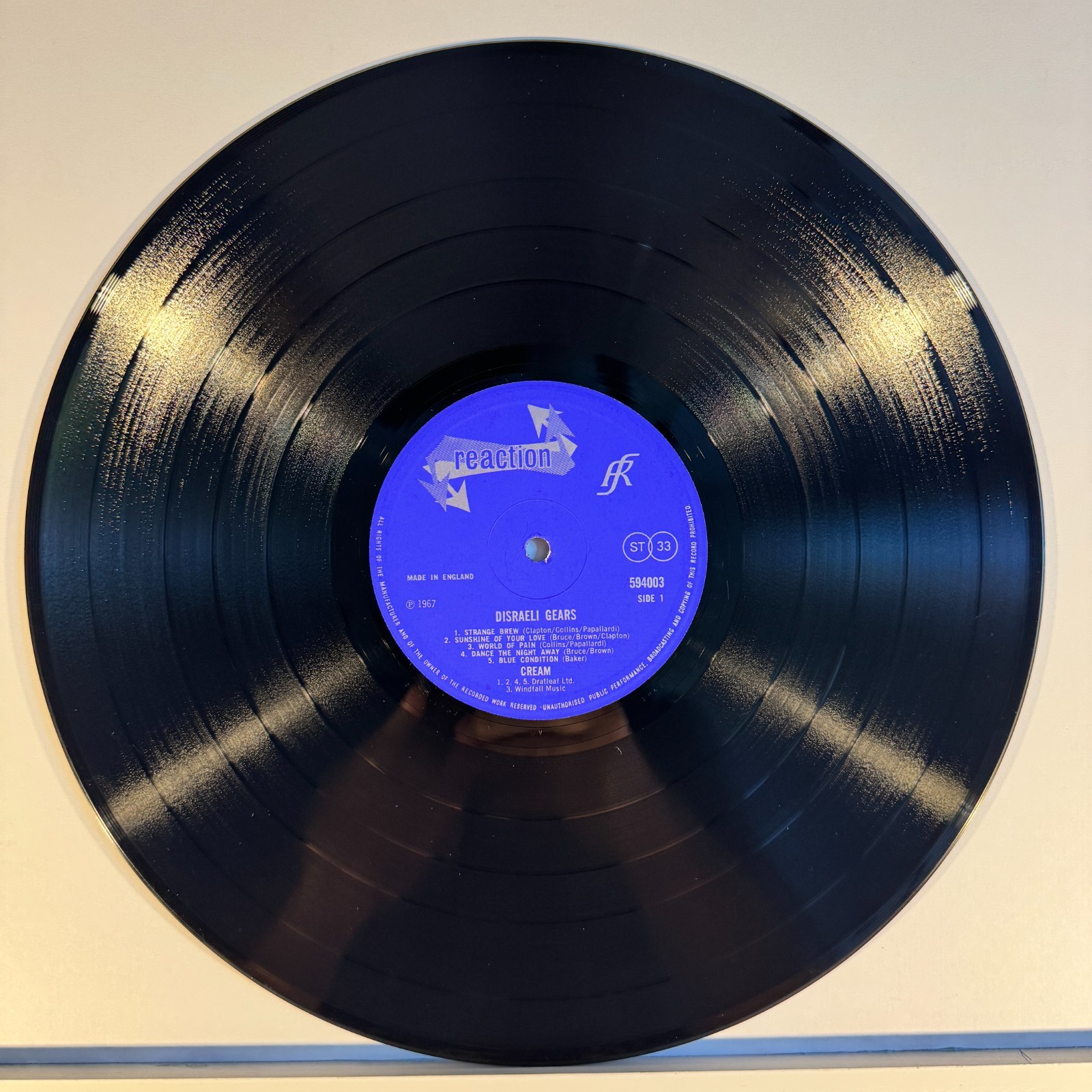 Cream Disraeli Gears Vinyl LP UK Reaction NM-/VG+