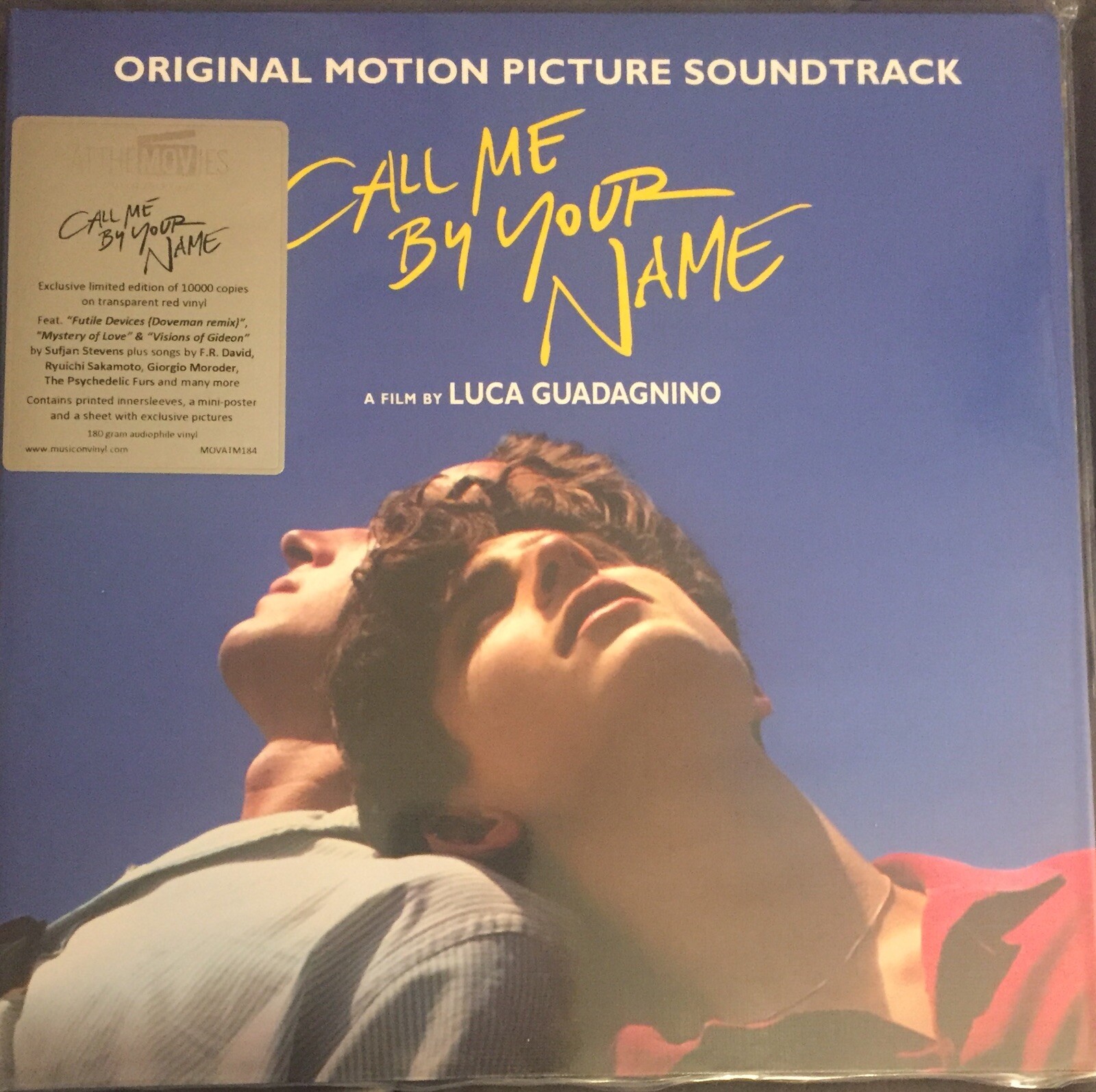 va Call Me by Your Name Movie 2-LP RED Color NEW Sufjan Stevens psychedelic furs