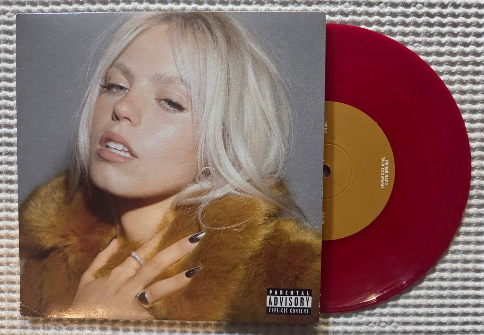 RENEE RAPP Talk Too Much b/w Pertty Girls 2023 INTERSCOPE Sleeve Red Vinyl 45 EX