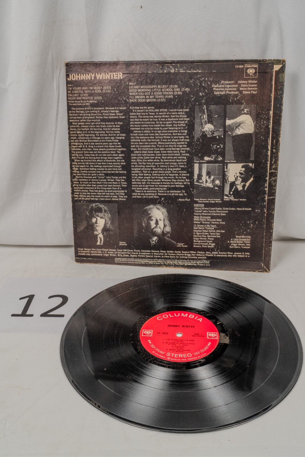 Johnny Winter – S/T (1969, CS 9826) Orig 1st Press Blues Rock LP VG/VG Columbia