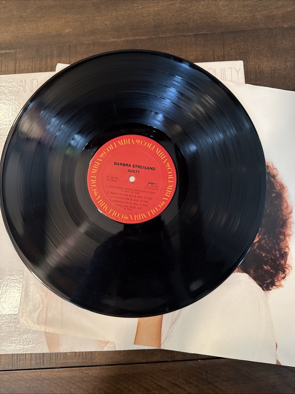 Barbra Streisand Guilty Vinyl LP 1980 Columbia FC 36750 Barry Gibb Gatefold Good