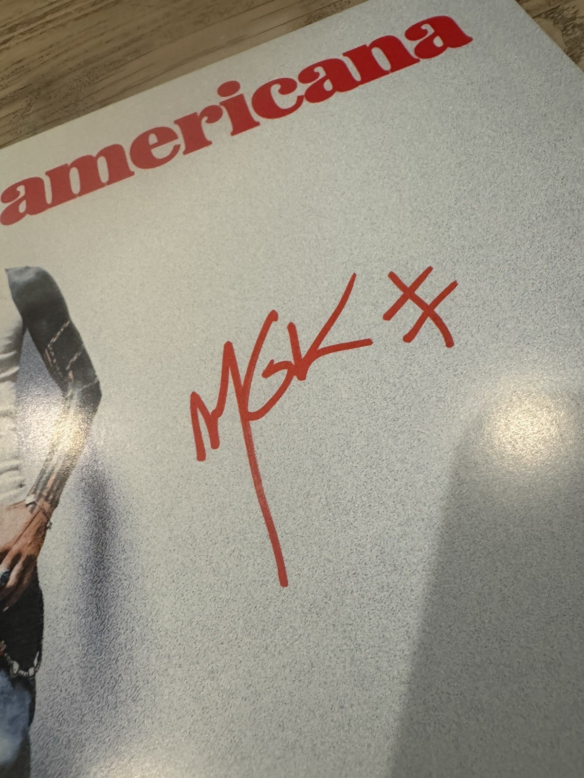 SIGNED Lost Americana Insert Red/White Vinyl – AUTOGRAPHED Machine Gun Kelly MGK