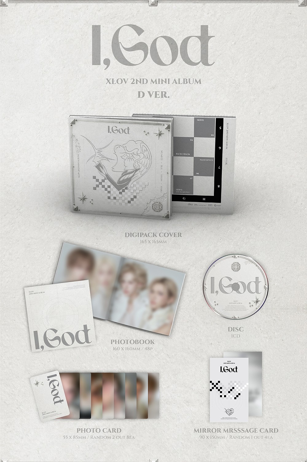 XLOV [I,GOD] 2nd Mini Album RANDOM Ver. /CD-R+Photo Book+2 Card+Message+GIFT