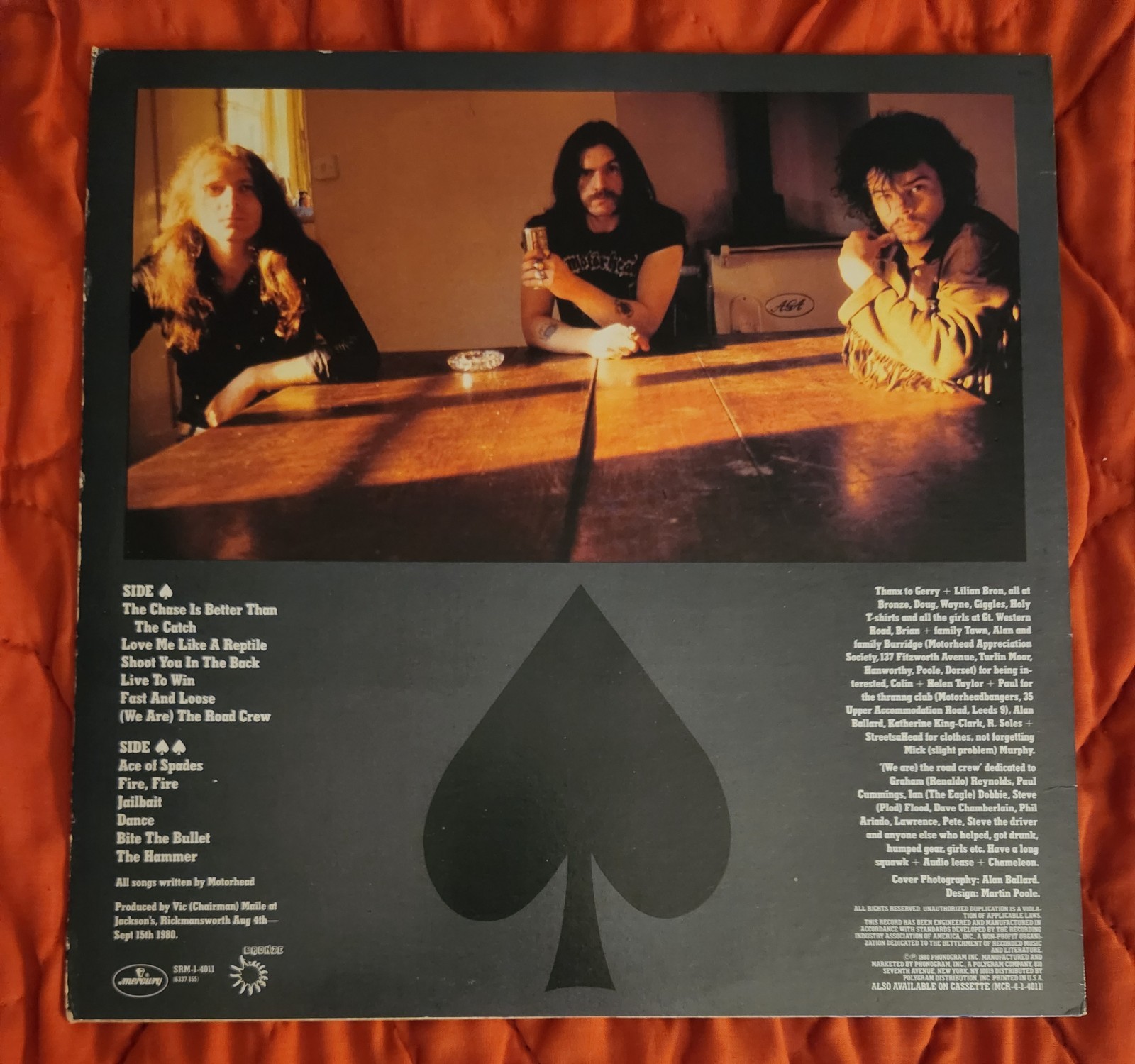 MOTORHEAD -ACE OF SPADES- Mercury Bronze Records 1980 orginal pressing vintage