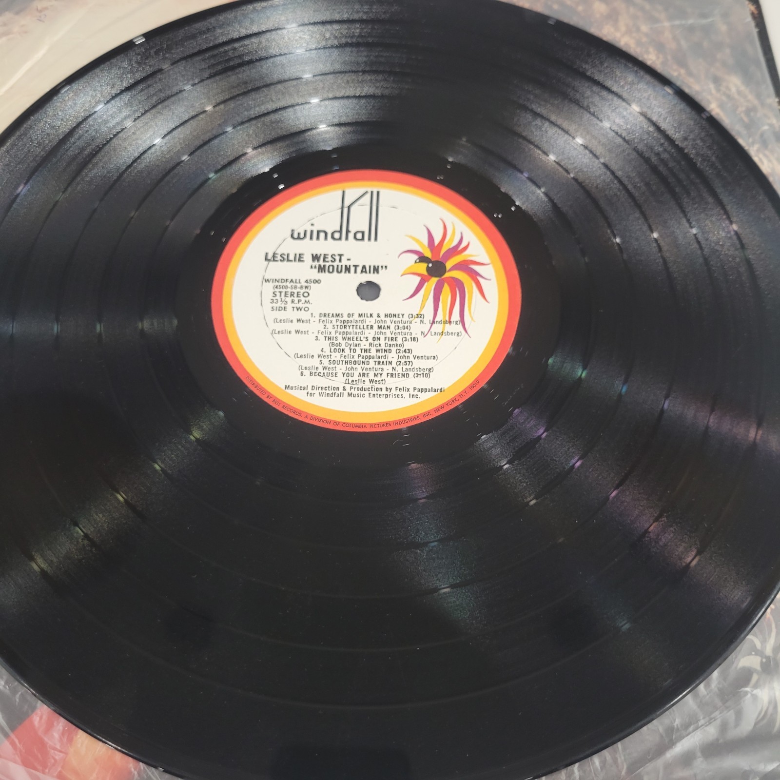 Leslie West – Mountain Vinyl LP – 1969 – Windfall Records WINDFALL 4500