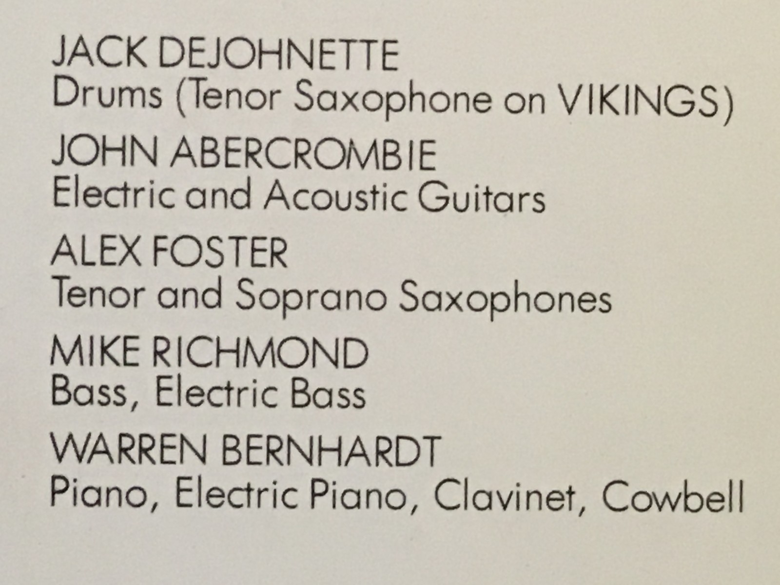 JACK DeJOHNETTE – Untitiled ~ ECM 1074 *1976* w/Abercrombie, Bernhardt, Foster
