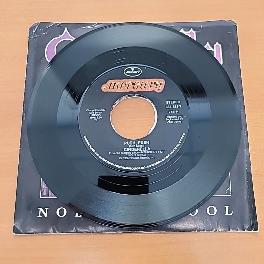 Cinderella Nobody’s Fool Push Push Mercury 884 851-7 – VG Vinyl G Paper Sleeve