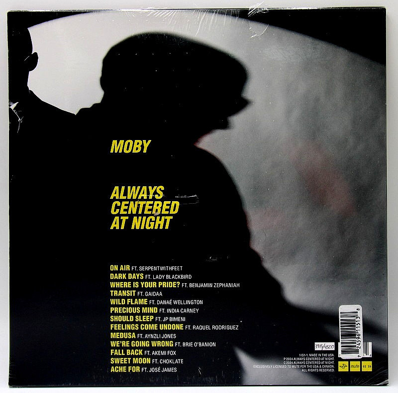 Moby– “Always Centered At Night” 2024 – Electronic 2xLP (LTD, NUM) YELLOW NEW