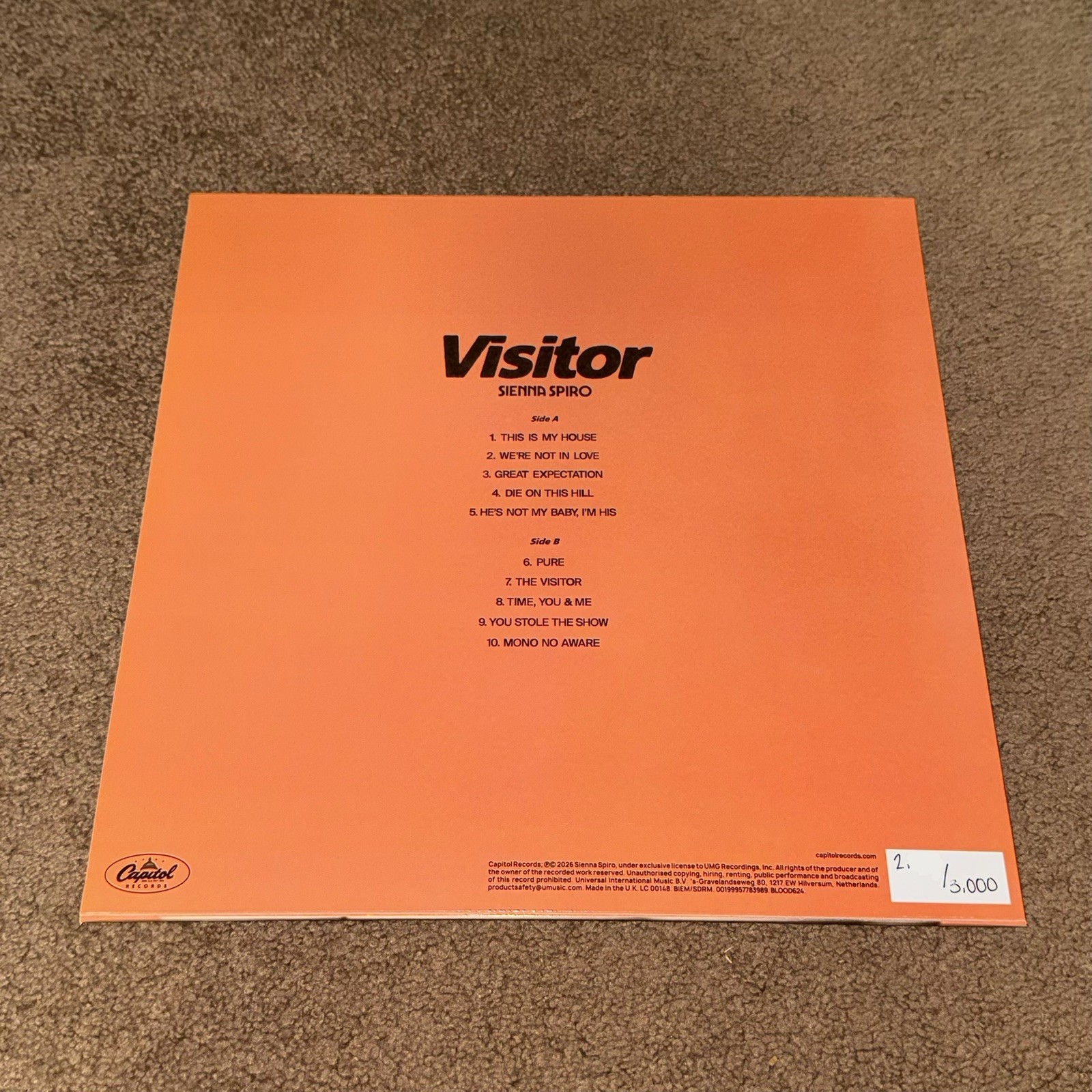 Blood Records Exclusive Sienna Spiro Visitor Vinyl with SIGNED Art Card