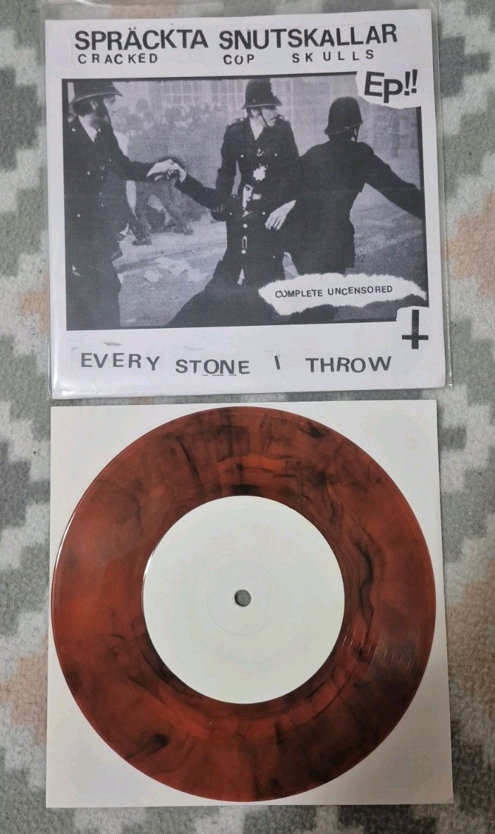 Cracked Cop Skulls -Every Stone I Throw 7″ EP Shitlickers Crust Punk Discharge