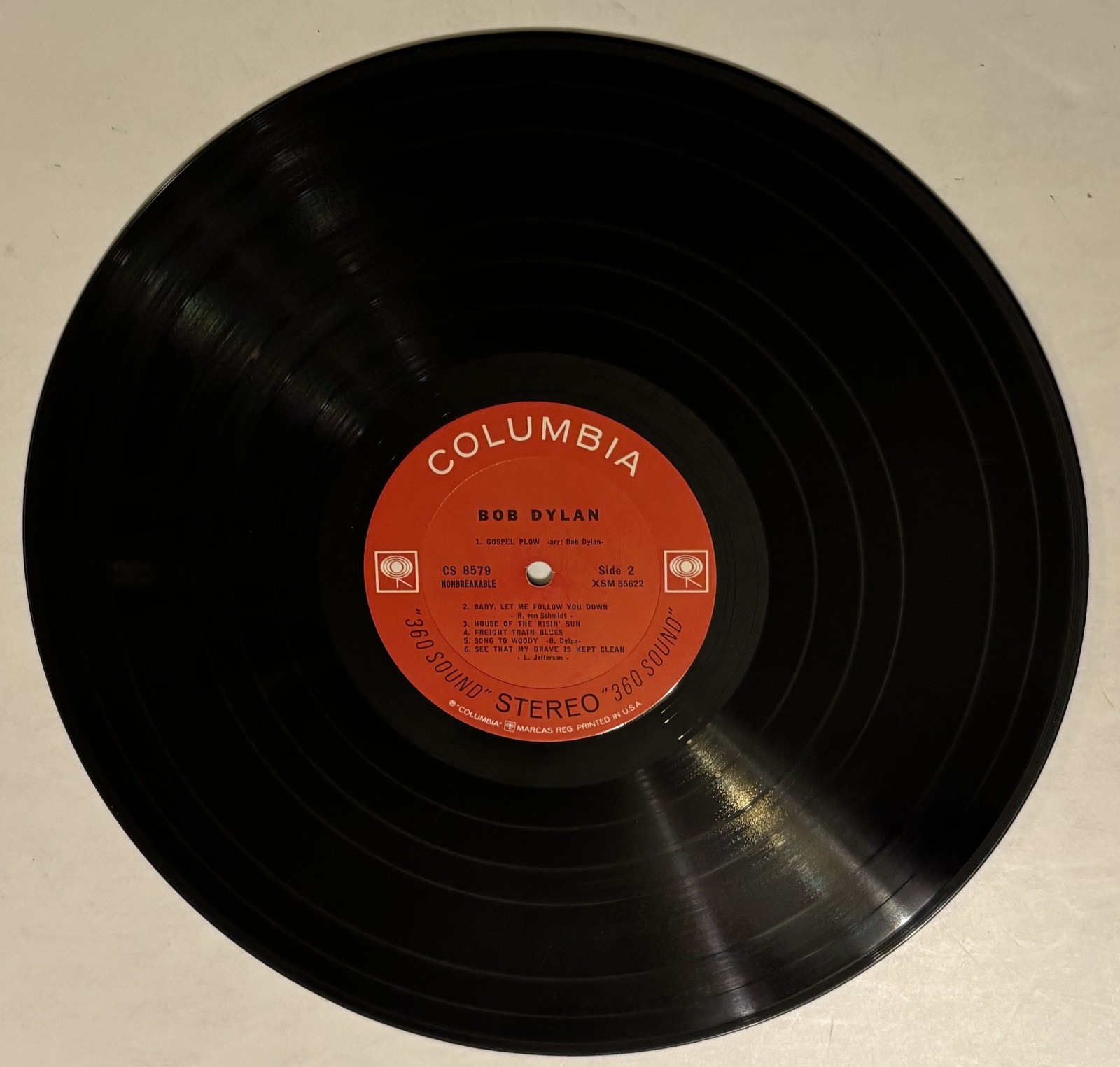 Bob Dylan Self-Titled LP CS 8579 360 Sound Stereo Columbia Vinyl Record VG v