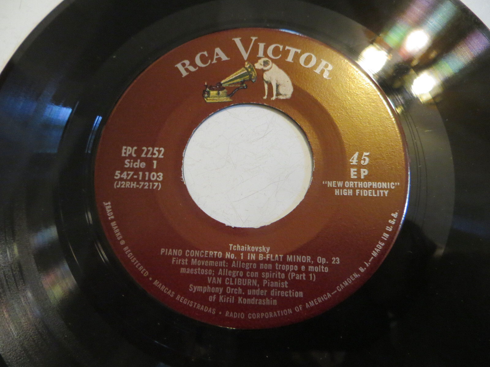 Van Cliburn – Tchaikovsky – Concerto No. 1 – 3×7″ 1958 RCA Red Seal – Classical