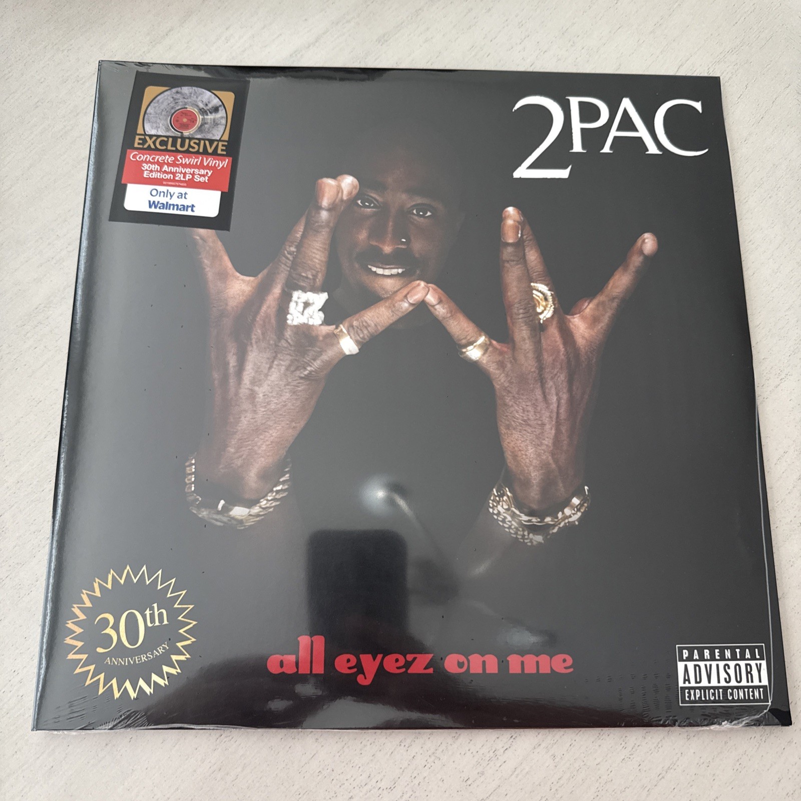 2PAC – all eyez on me 30th Anniversary 2 LP Concrete Swirl Vinyl Walmart Sealed