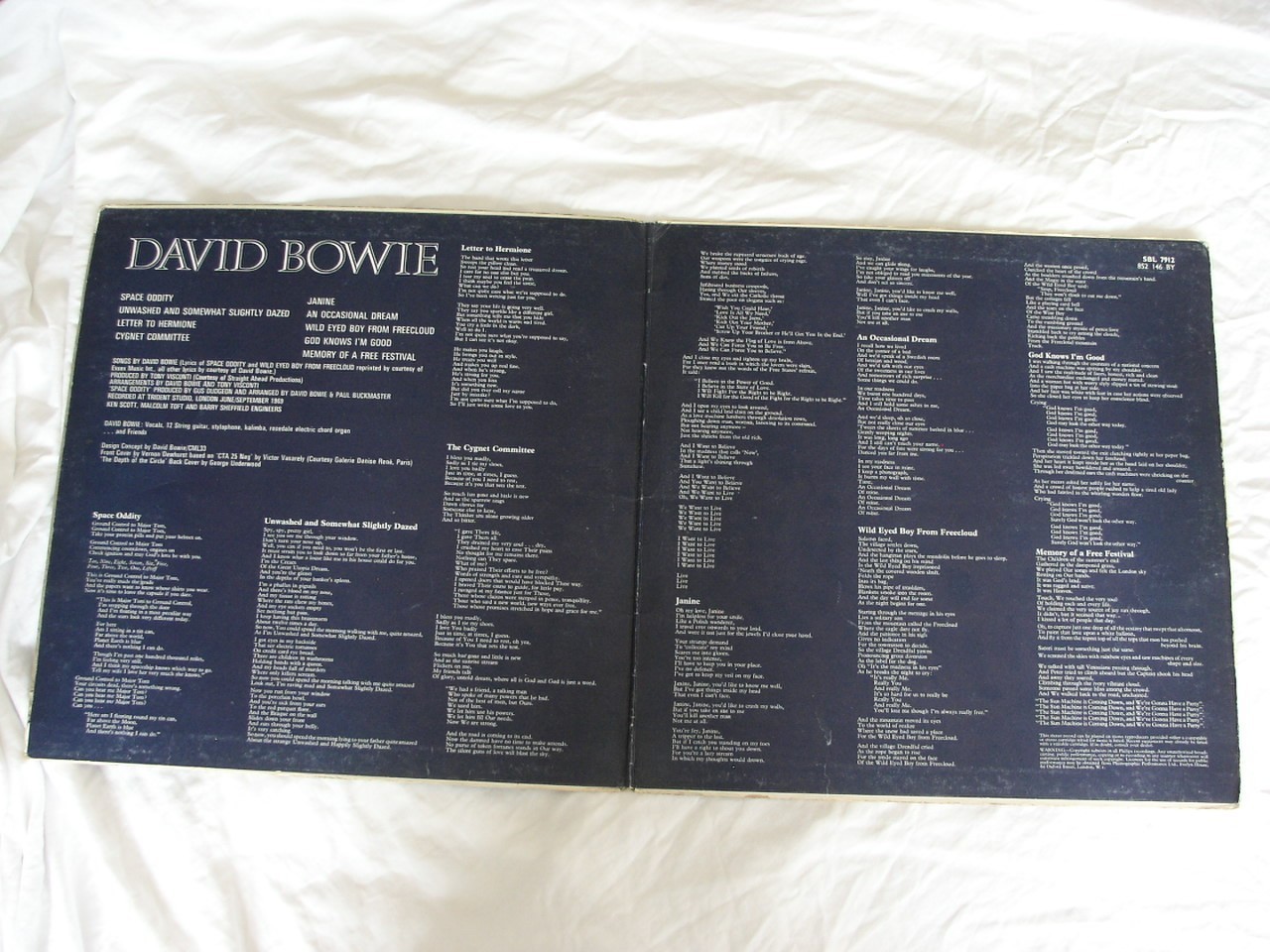 DAVID BOWIE SELF TITLED 1969 PHILIPS SBL 7912 1st UK PRESS – READ DESCRIPTION