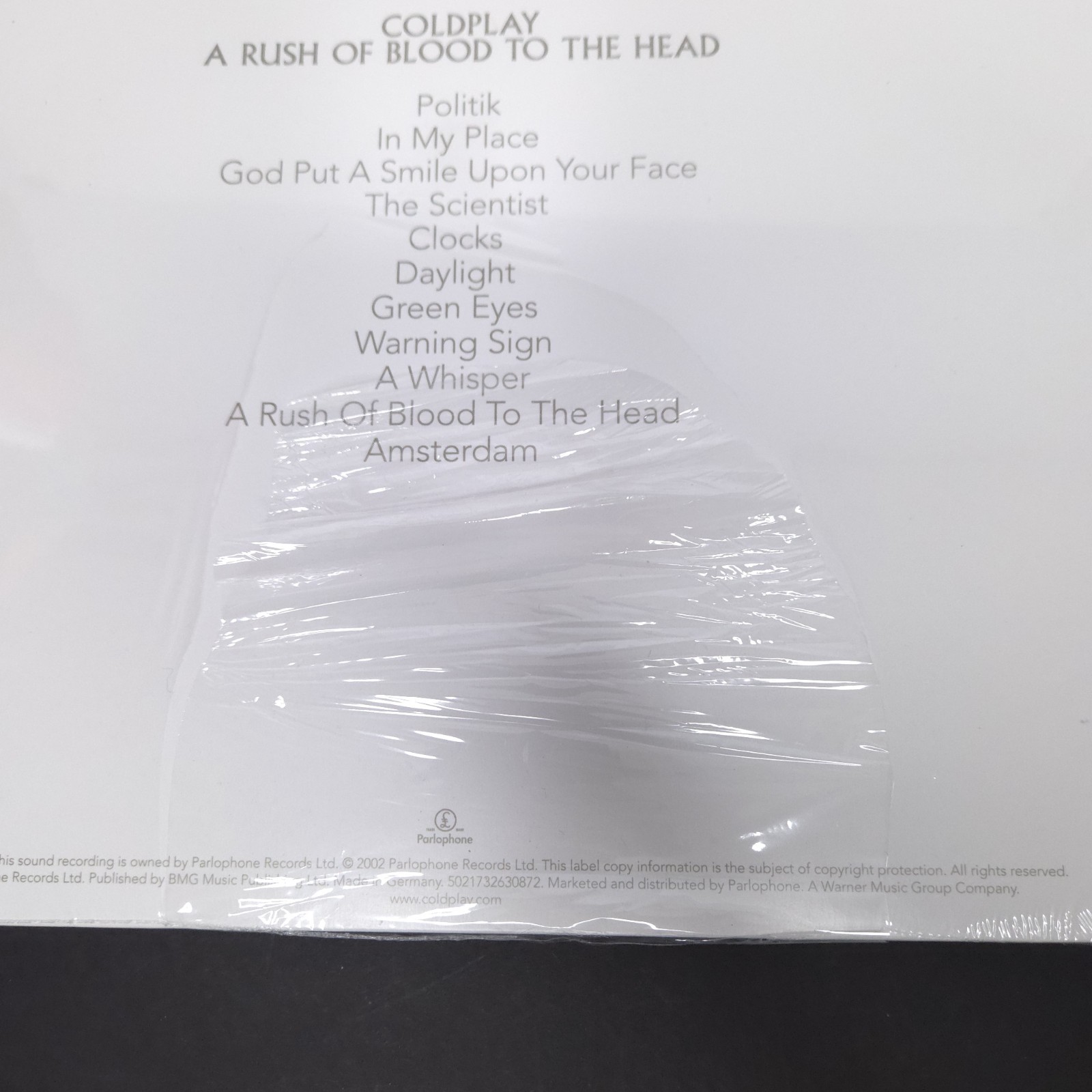 Coldplay – A Rush of Blood to the Head (Clear EcoRecord) Vinyl Record LP Sealed