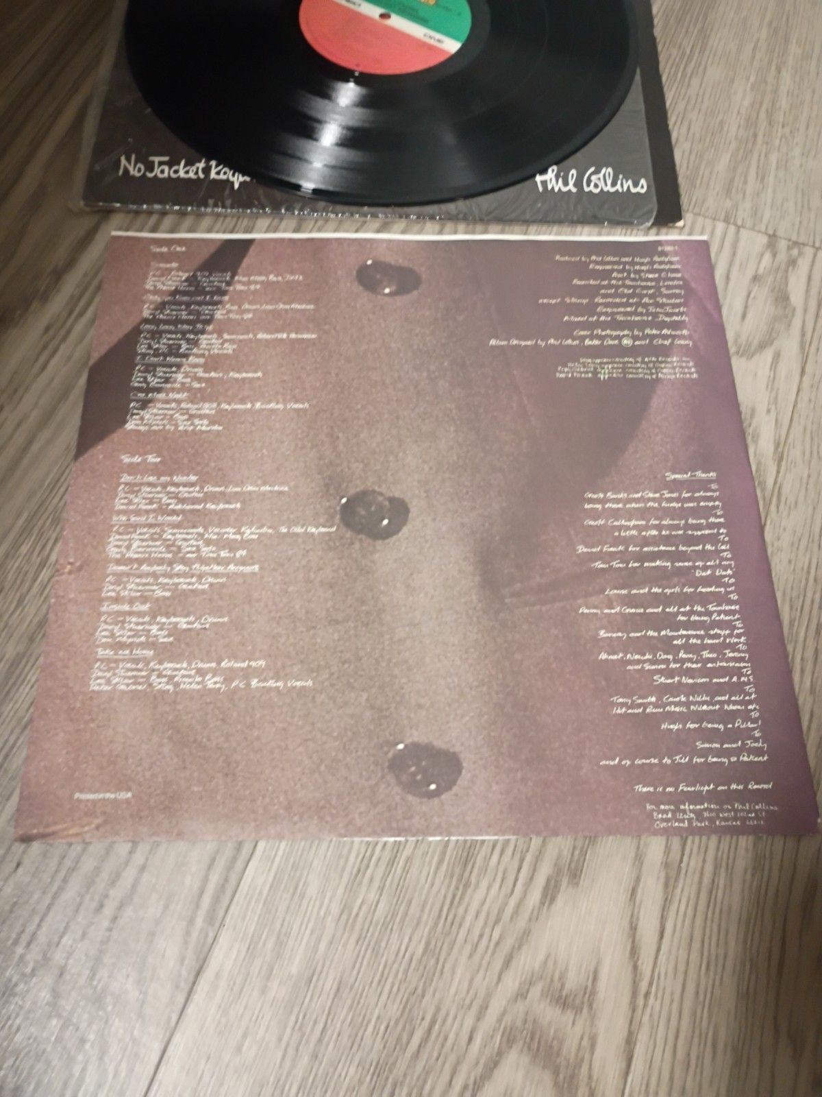 Phil Collins No Jacket Required 1985 Vinyl Record Album Shrink Hype Stickers