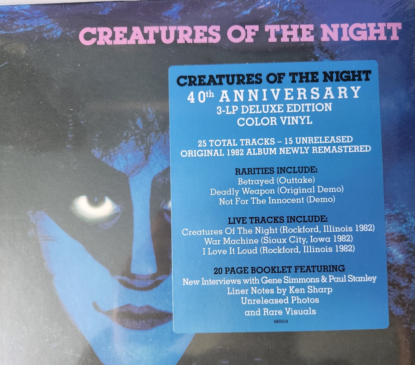 KISS – CREATURES OF THE NIGHT 40TH ANNIVERSARY 3LP BLUE VINYL IMPORT