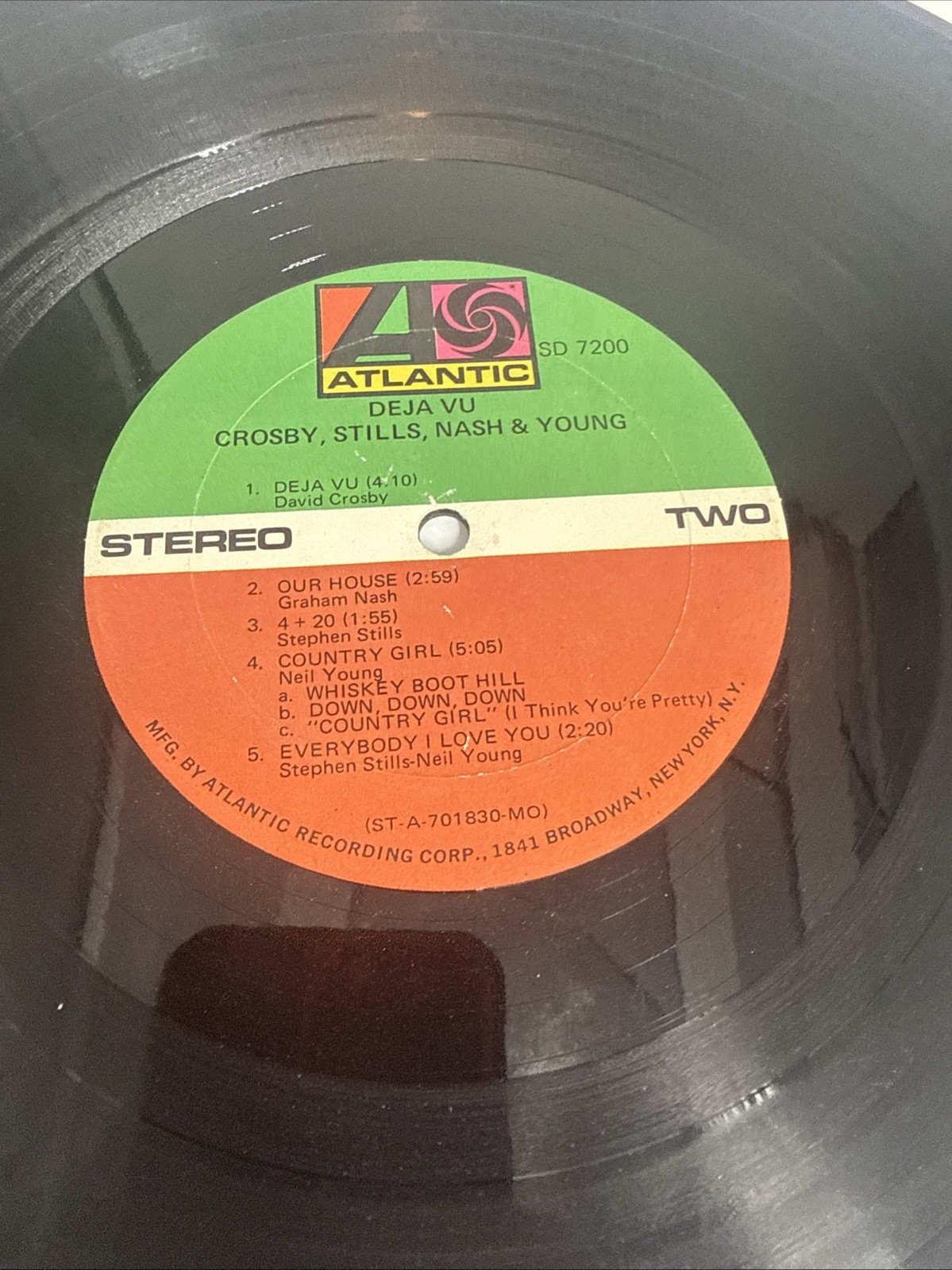 CROSBY, STILLS, NASH & YOUNG ~ Deja Vu ~ 1970 1st Pressing Atlantic SD 7200