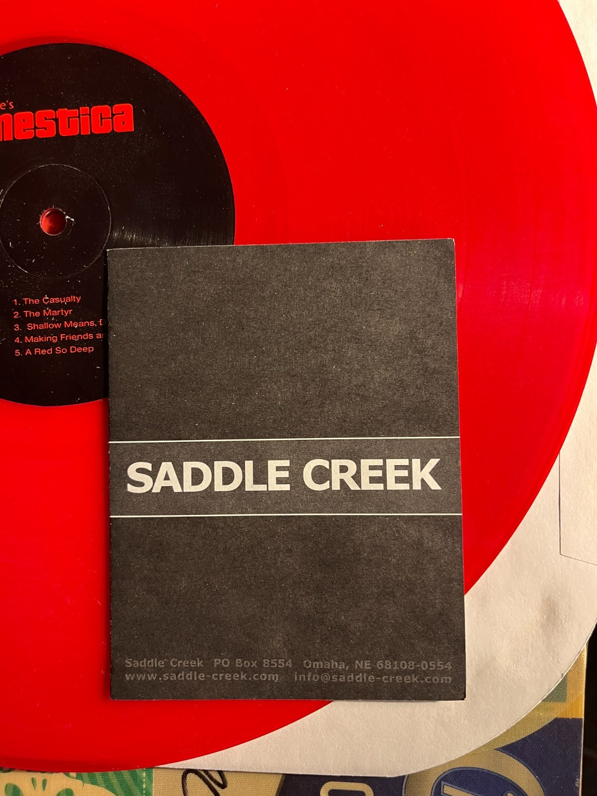 Cursive “Domestica” LP – 12″ Translucent Red Vinyl – Saddle Creek 2000
