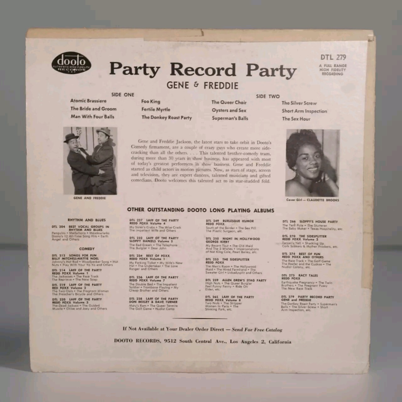 Gene & Freddy Party Record 1959 LP Full Range High Fidelity Vinyl Record