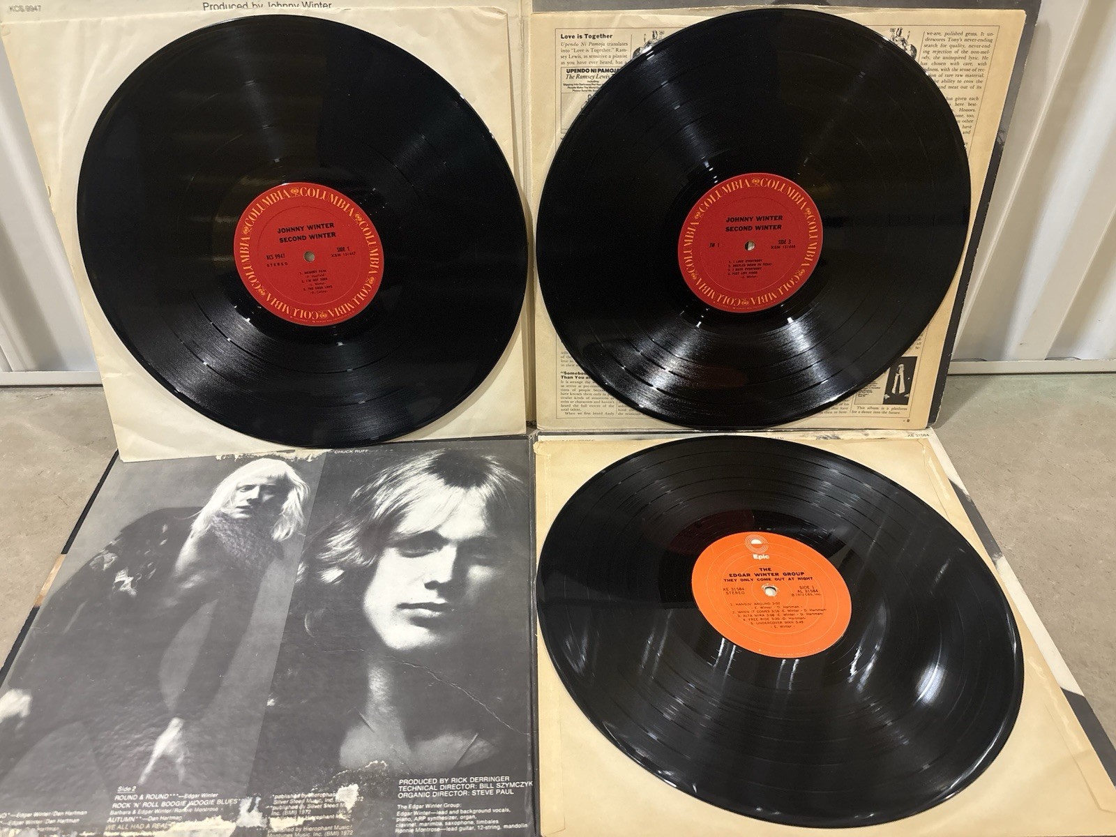 The Edgar Winter Group 1972 Johnny Winter Second Winter 1969 Vinyl LP Lot VG- VG
