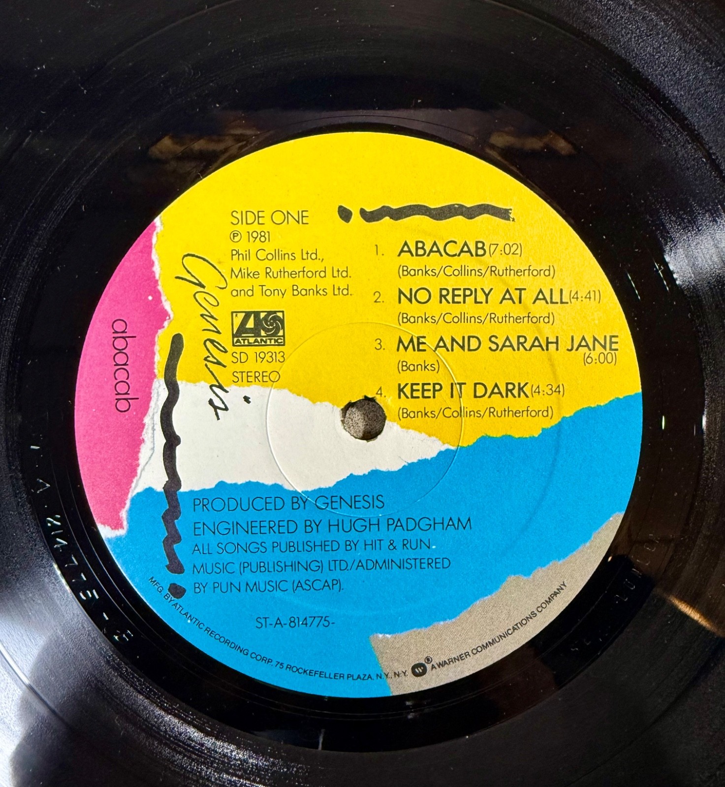 GENESIS – Abacab 1981 Vinyl LP Atlantic ATL-19313, Phil Collins VG+
