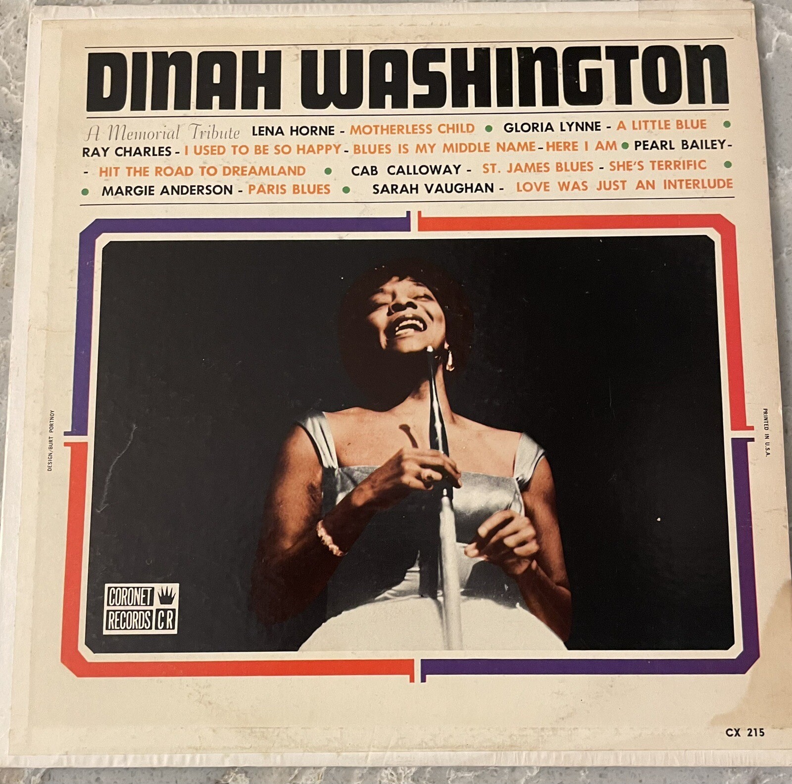 Assorted Artists: Dinah Washington A Memorial Tribute ~ Coronet CX 215 LP