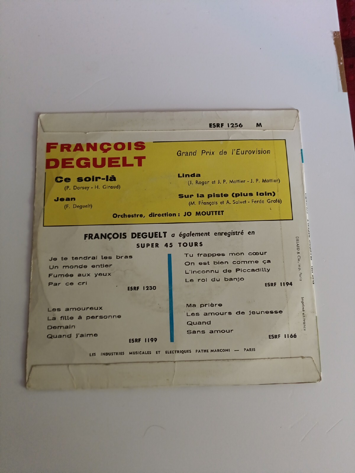 EUROVISION MON62 FRANCOIS DEGUELT ‘DIS RIEN’ EP 7″