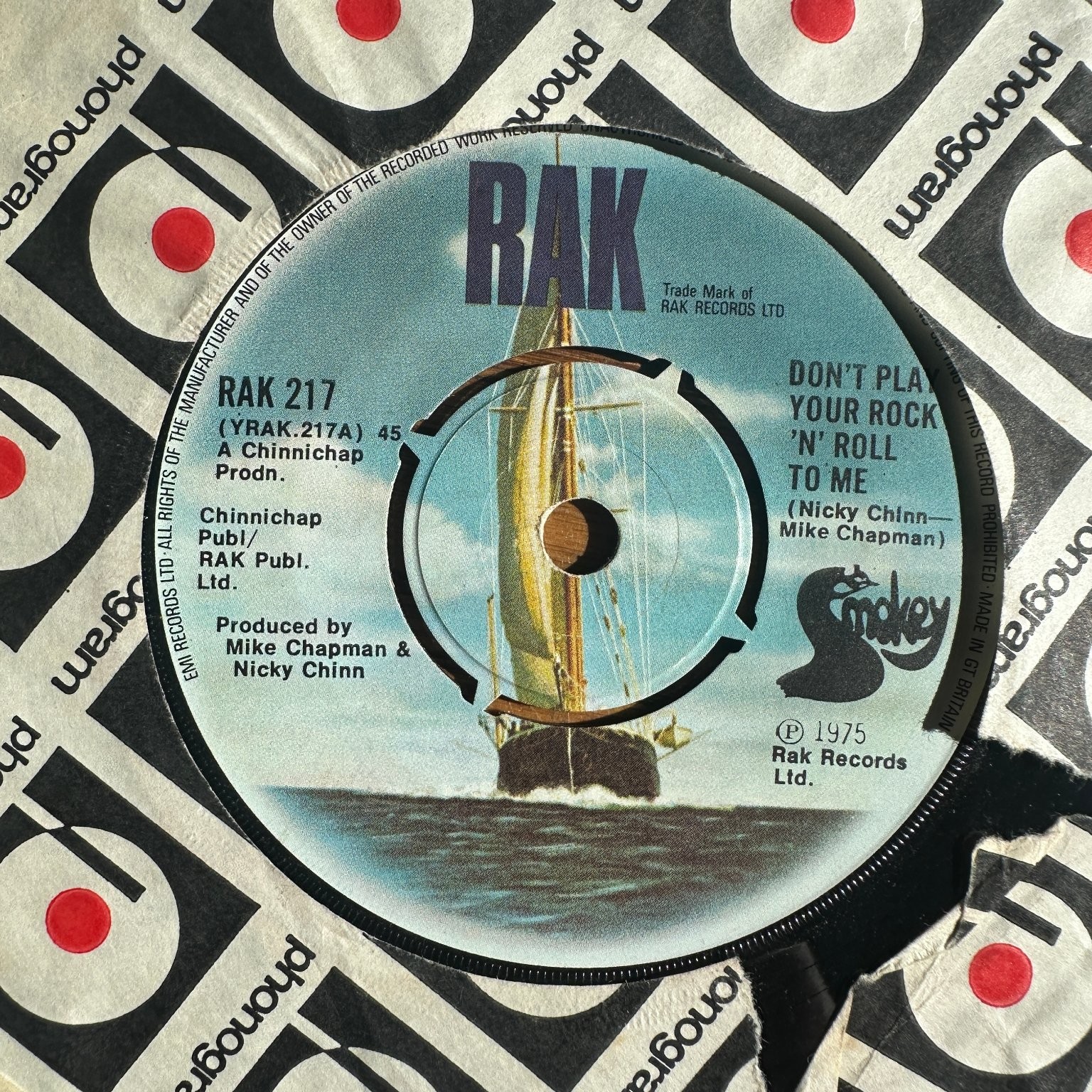 Smokey – Don’t Play Your Rock ‘N’ Roll To Me 7″ Single 1975 RAK Pop Rock 45 RPM