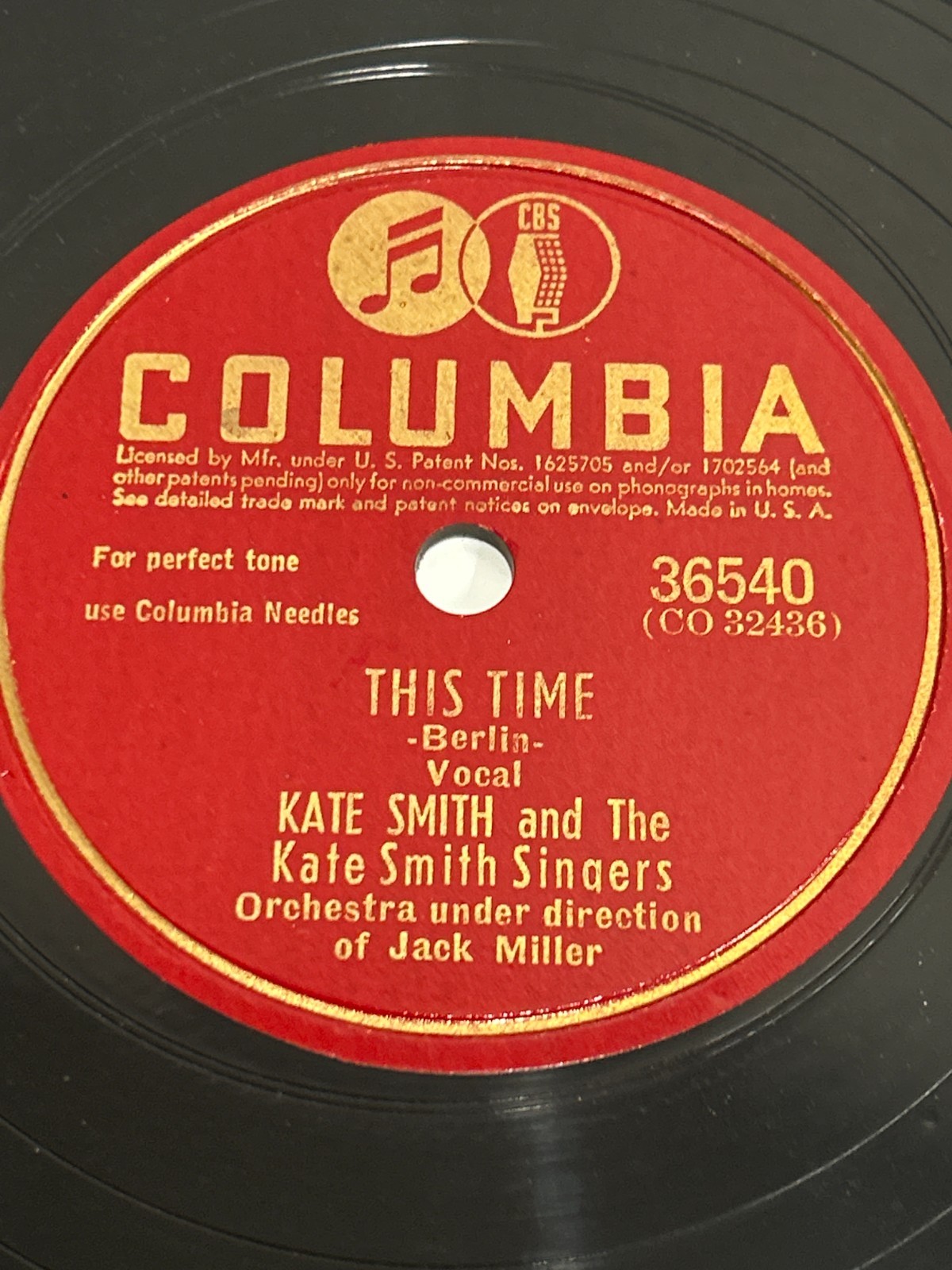 78RPM Columbia Kate Smith – This Time / Marines’ Hymn (Halls of Montezuma)