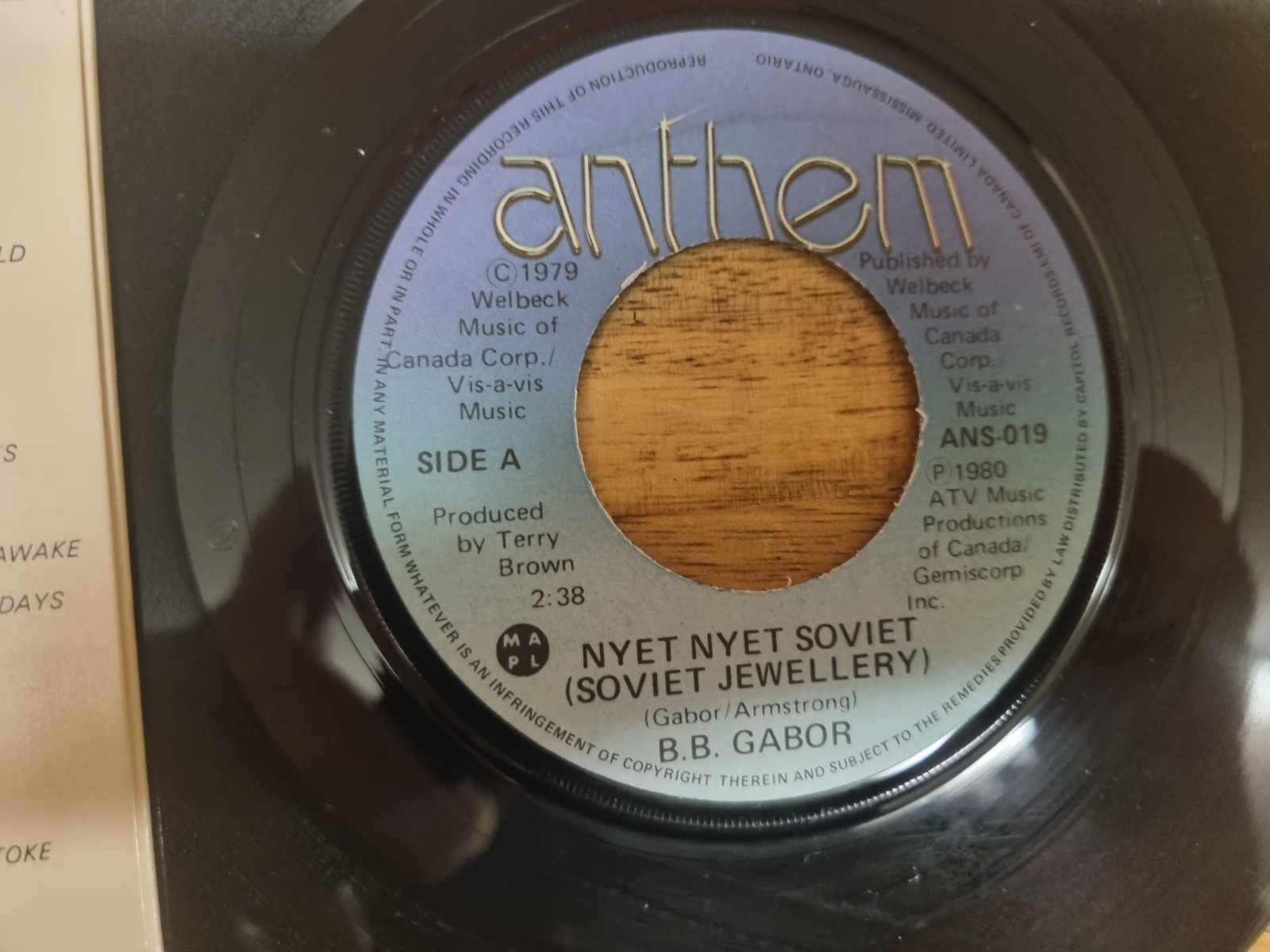 B.B. Gabor – Nyet Nyet Soviet 1980 7” Anthem – ANS-019 New Wave Canada