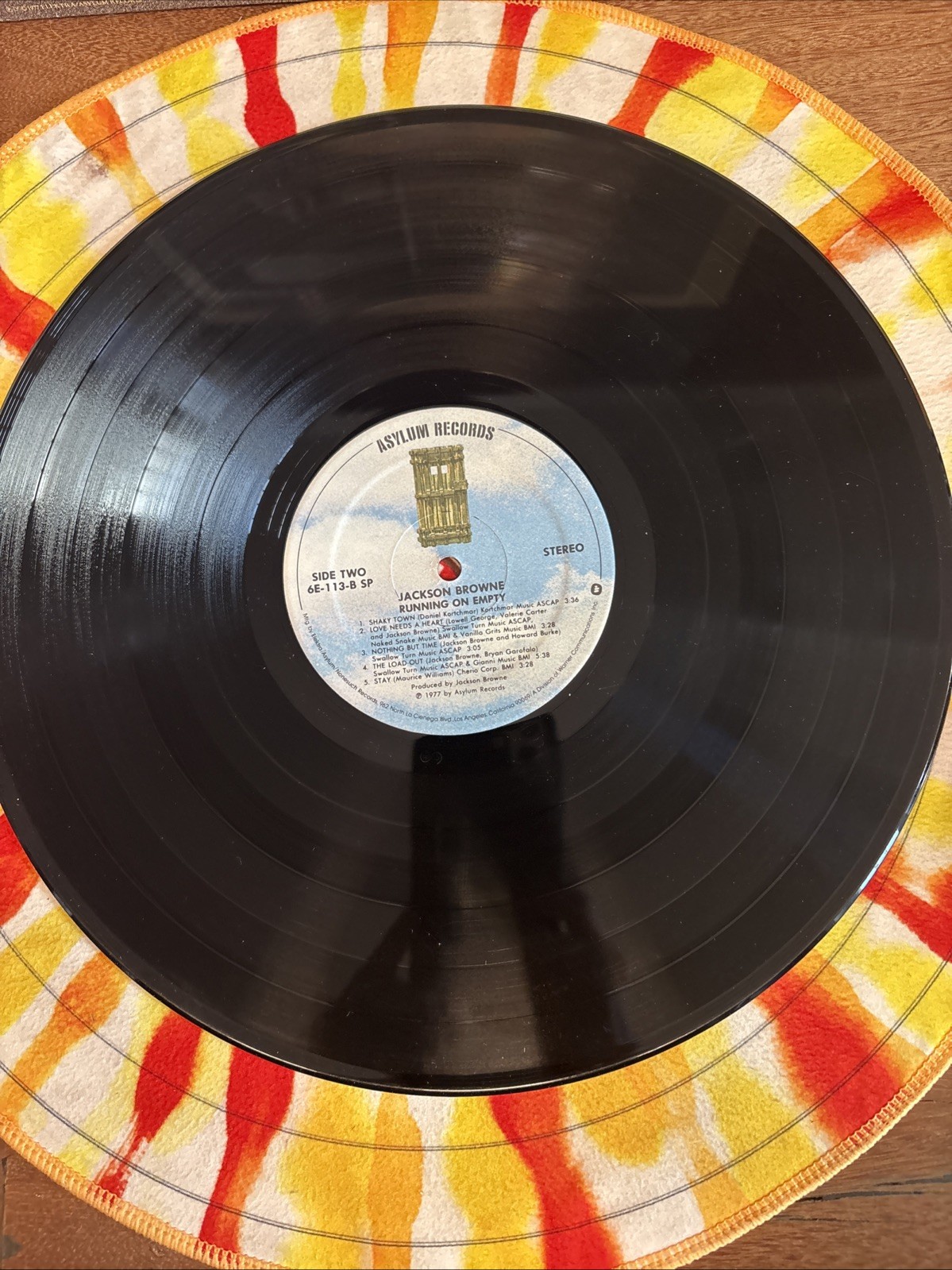 Jackson Browne Running on Empty Asylum 6E-113 1977 LP 33 RPM 12″ Vinyl
