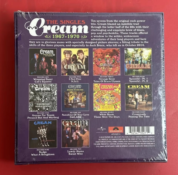 Cream – The Singles 1967-1970 473 527-1 EU 10 x Vinyl, 7″, 45 RPM, Single BoxSet