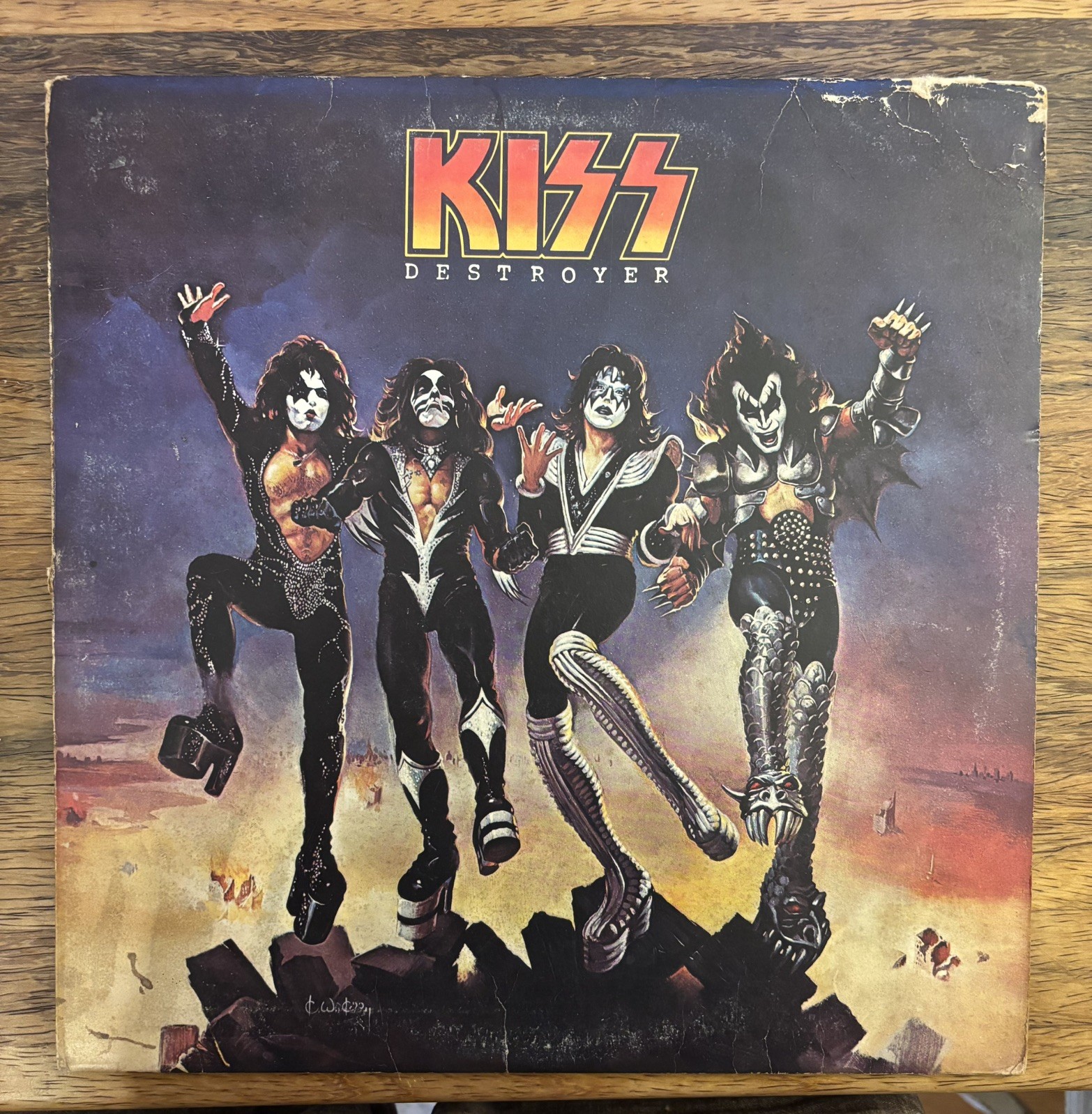 KISS-Destroyer-1976-Casablanca Records-12” Vinyl-LP-NBLP 7025-Album-