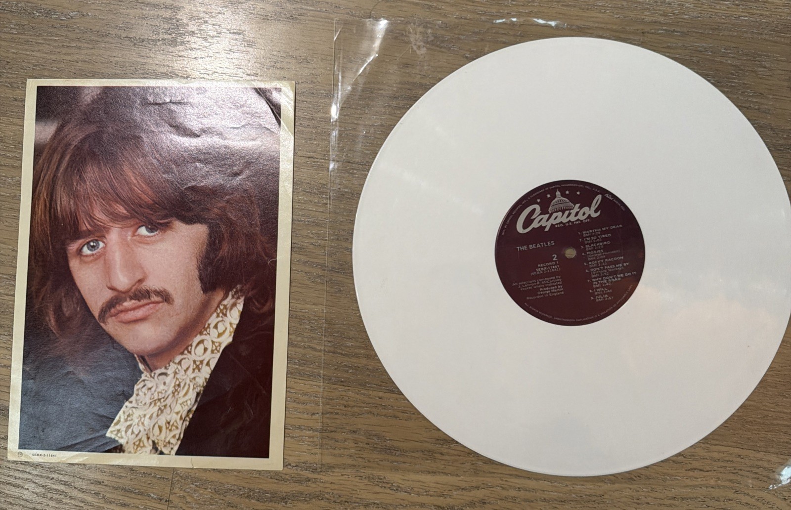THE BEATLES WHITE ALBUM SEBX-11841 1978 2LP WHITE VINYL CAPITAL PHOTOS/ No Cover