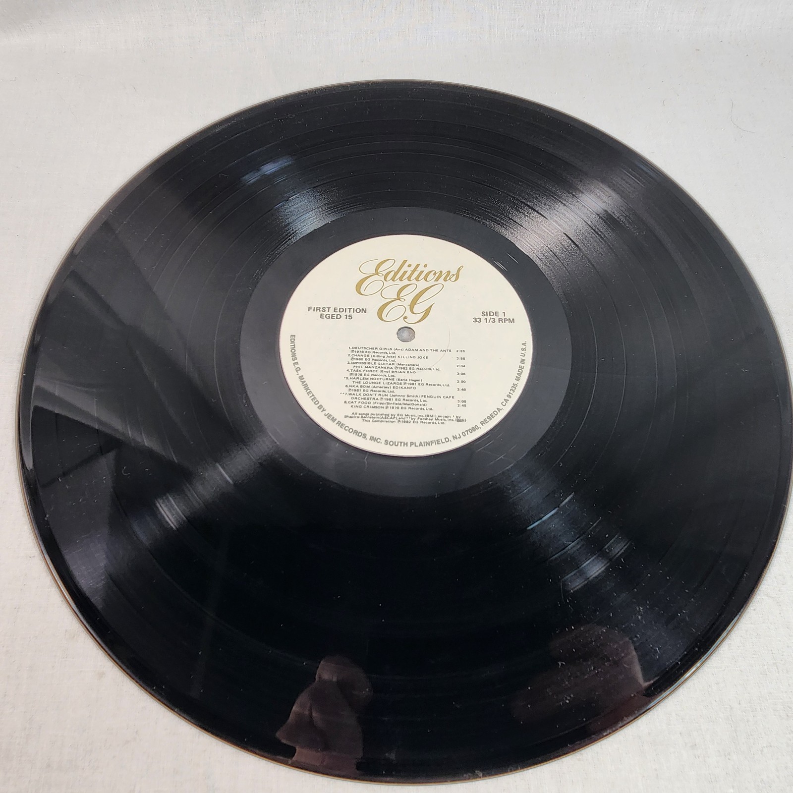 Various – First Edition Vinyl LP (1982 US) Editions EG Electronic Jazz Rock VG