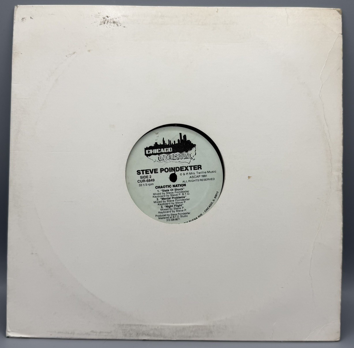 STEVE POINDEXTER CHAOTIC NATION VINYL US 1991 ACID HOUSE RECORD