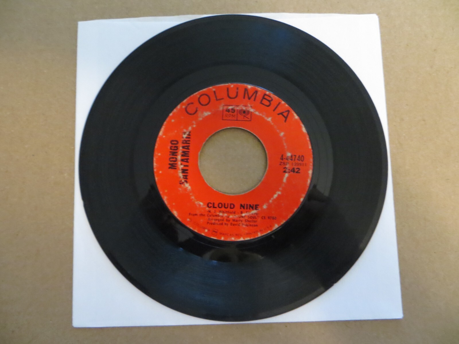 Mongo Santamaria – Cloud Nine – 1969 – Columbia 4-44740 7″ Single G+/Generic