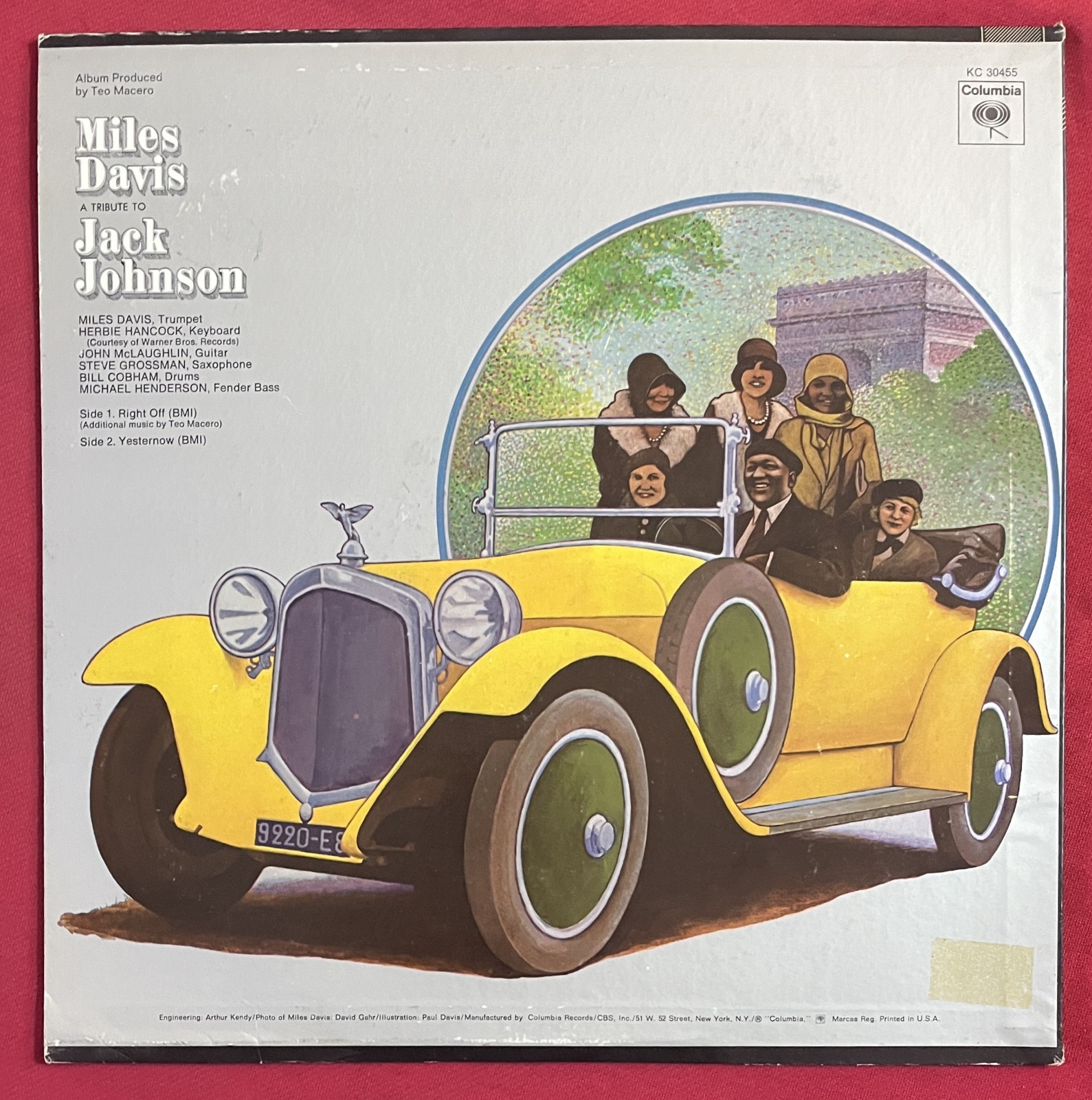 MILES DAVIS~A TRIBUTE TO JACK JOHNSON LP PROMO (1971) JAZZ VG+ COLUMBIA KC 30455