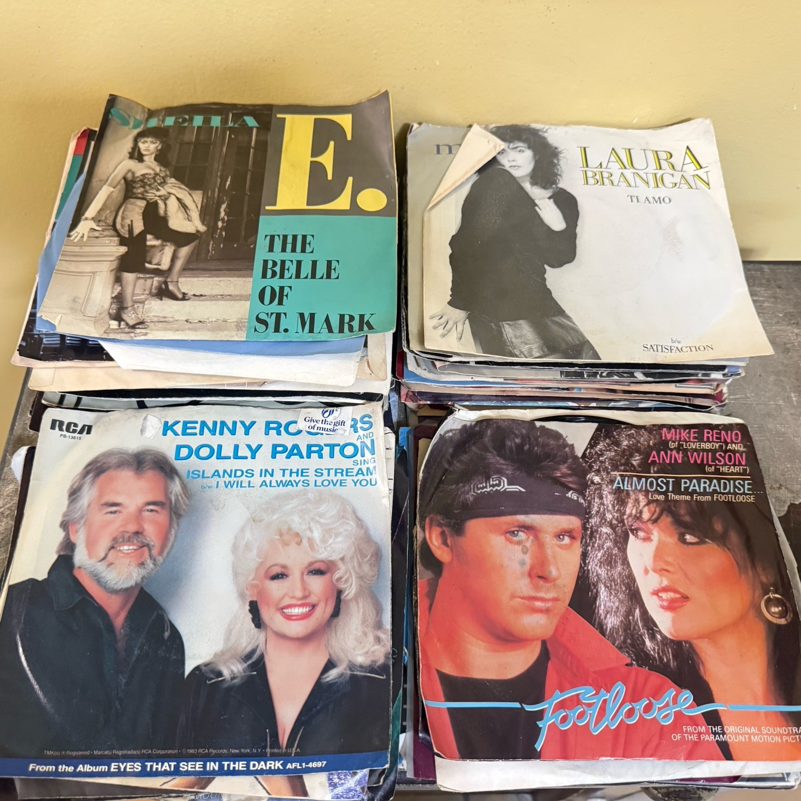 Lot of 78 7inch 198’s Single Albums Vinyl Records Various Artists Estate Find