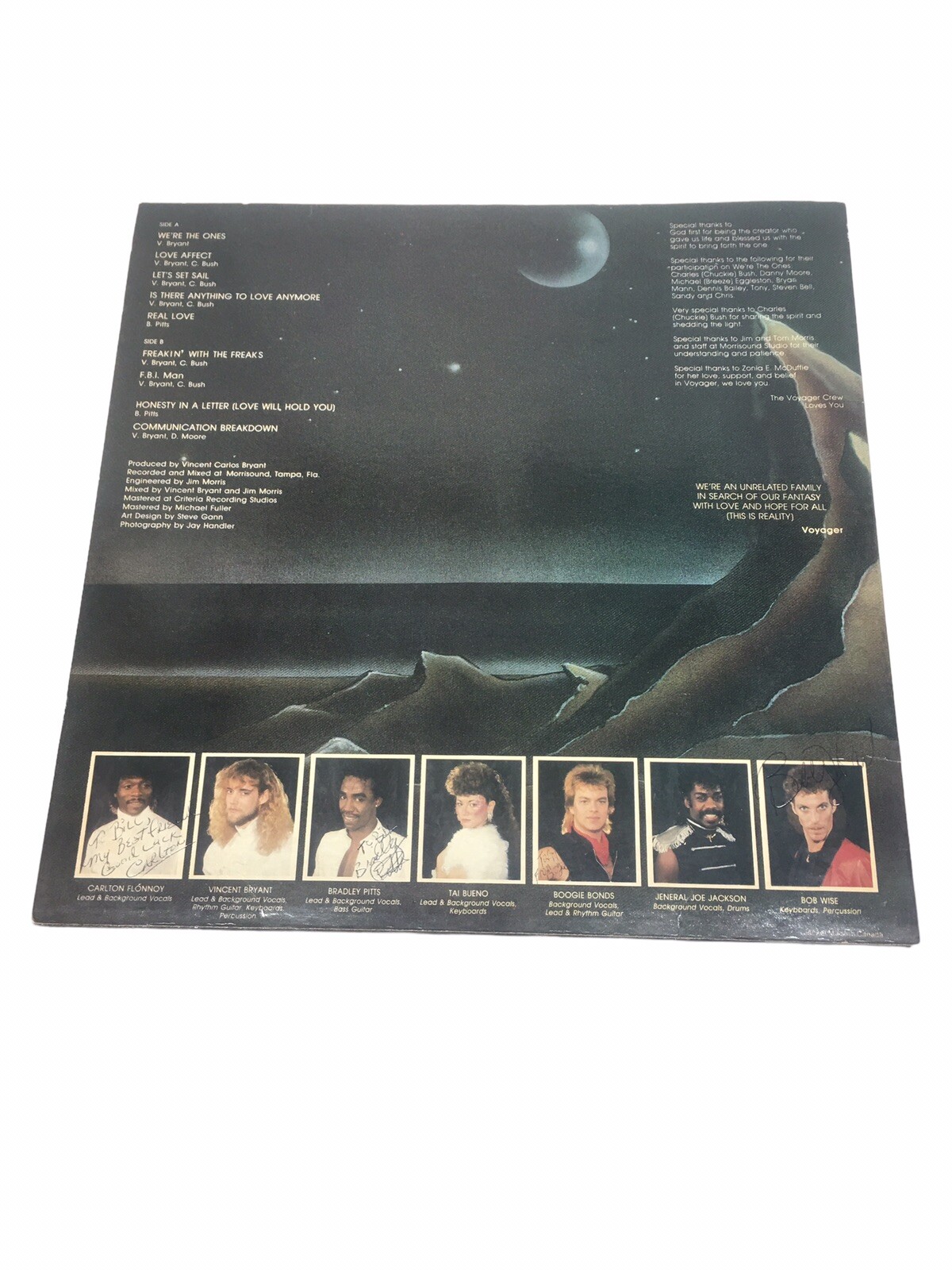Voyager (25) Wer’e The one’s vinyl Album 1985 autographed by 3 members