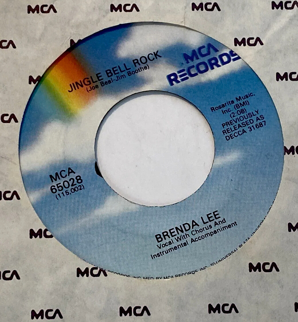 Brenda Lee Jingle Bell Rock / Winter Wonderland Christmas. MCA RECORD 45 RPM 7IN