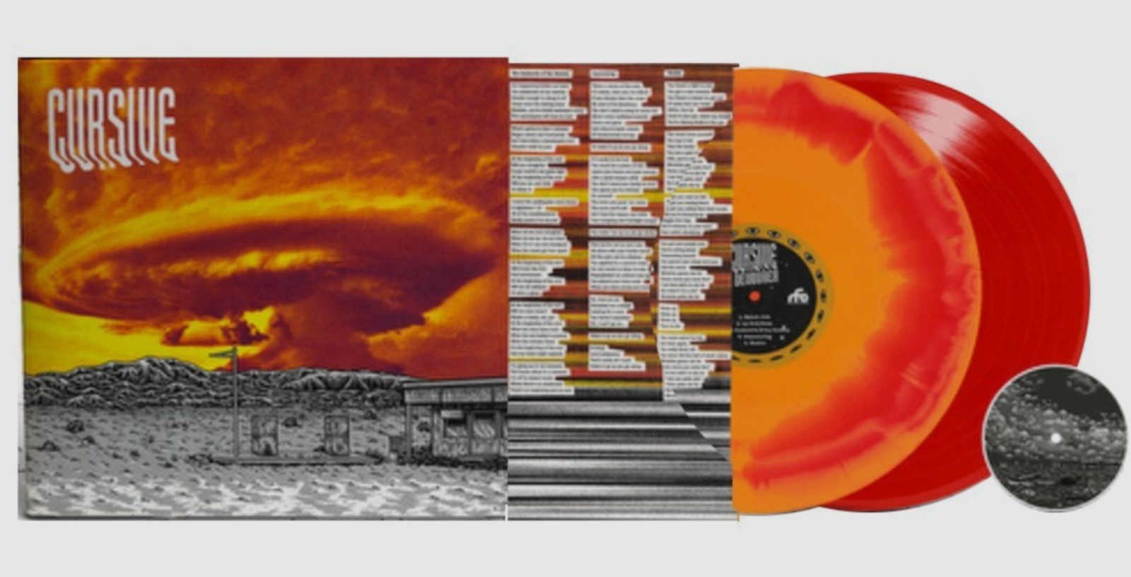 CURSIVE – Devourer Ring Of Fire Coloured Vinyl 2LP + DVD. Ltd to 300. New Sealed