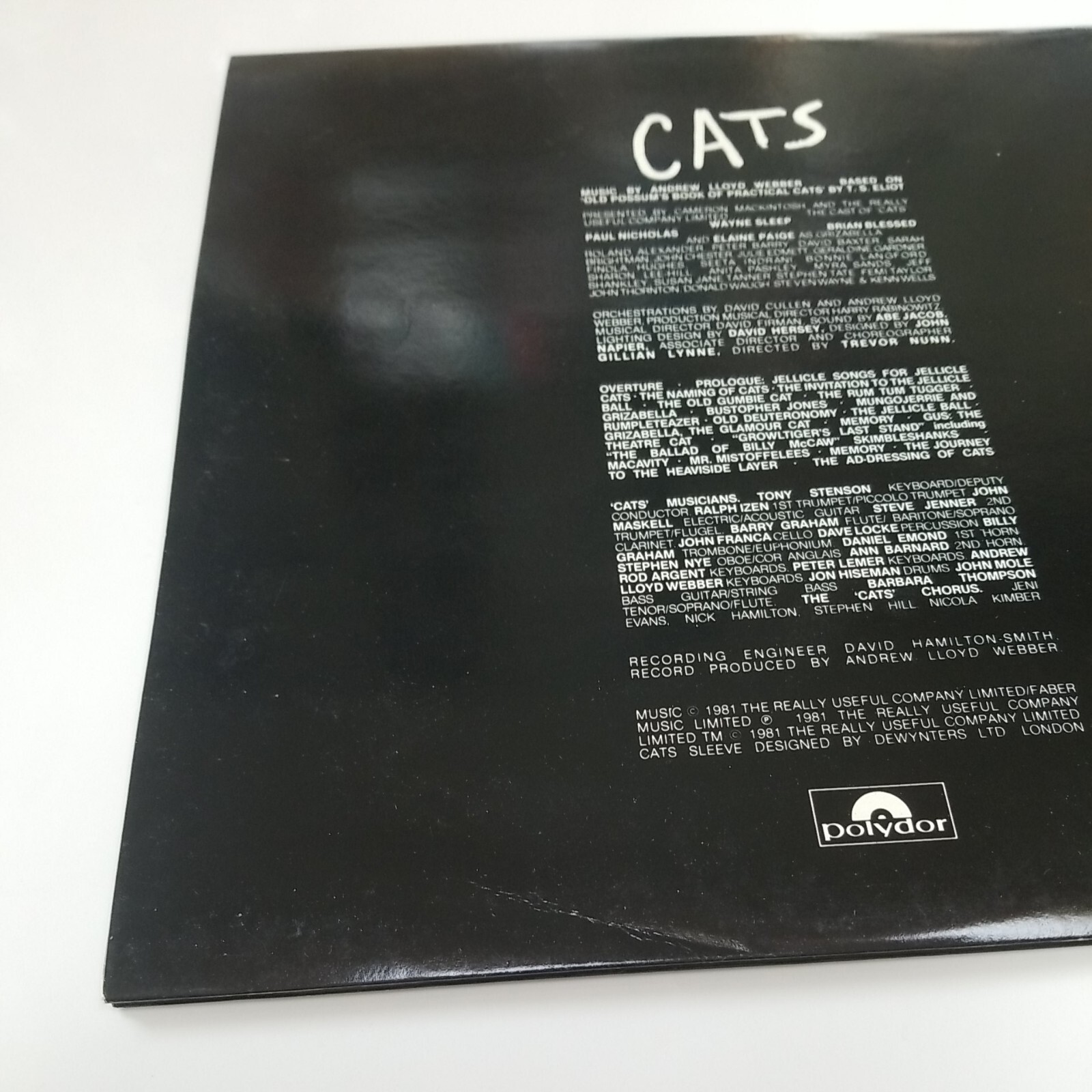 CATS – Original London Cast LP EU Import 1981 Polydor CATX001 Vinyl * Near MINT-